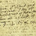 Aged handwritten text on parchment documenting historical records dated 1728, showing faded ink and antique script.
