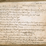 Historic handwritten page listing names and birthdates, titled Slaves of William Wyer, from an old record book.