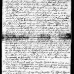 Scanned historic handwritten document showcasing an old will from the 18th century, detailing property distribution.