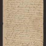 Aged handwritten letter in Dutch, featuring elegant script and historical content on yellowed paper.