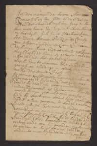 Aged handwritten letter in Dutch, featuring elegant script and historical content on yellowed paper.