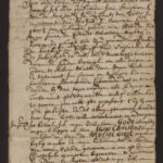 Handwritten antique Dutch document with cursive script, featuring historical legal or religious text on aged paper.